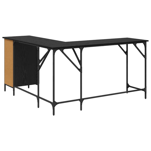 vidaXL Desk Black Oak Look 141 x 141 x 75 cm