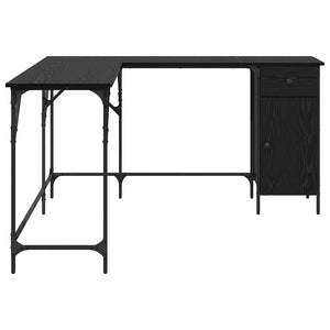 vidaXL Desk Black Oak Look 141 x 141 x 75 cm