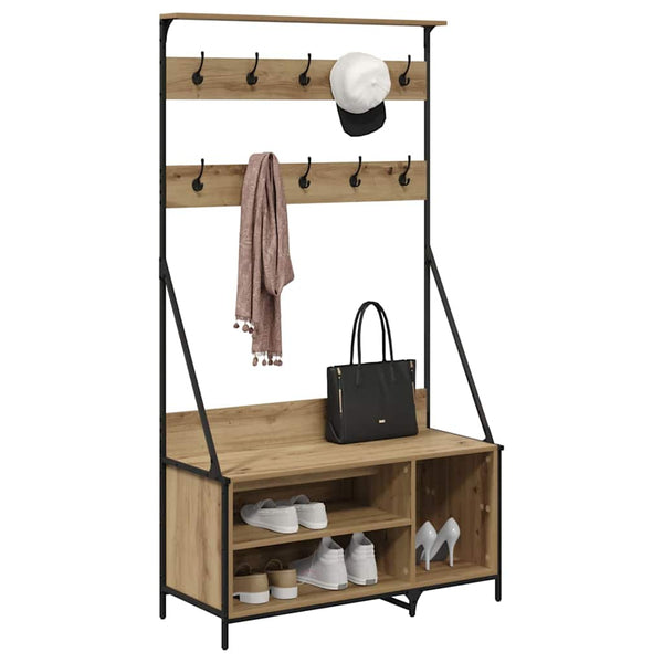 vidaXL Garment Rack Artisan Oak 100 x 41 x 184 cm Engineered Wood
