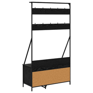 vidaXL Clothes Rack with Shelf Black Oak Effect 100 x 41 x 184 cm