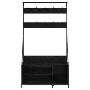 vidaXL Clothes Rack with Shelf Black Oak Effect 100 x 41 x 184 cm