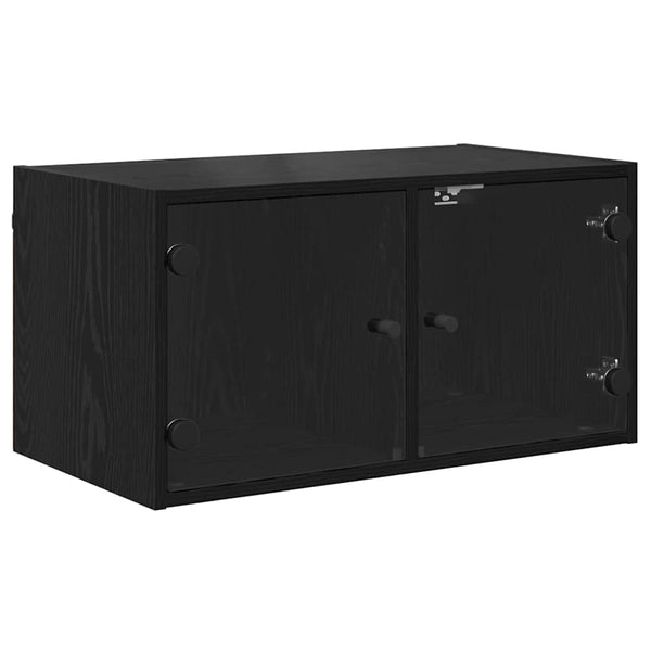 vidaXL Wall Cabinets 2 pcs Black Oak Look 68 x 37 x 35 cm