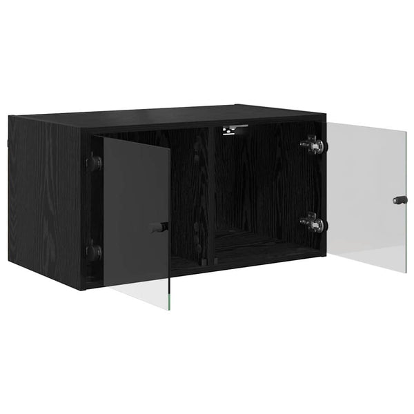vidaXL Wall Cabinets 2 pcs Black Oak Look 68 x 37 x 35 cm