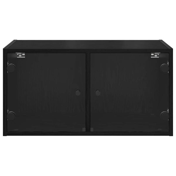 vidaXL Wall Cabinets 2 pcs Black Oak Look 68 x 37 x 35 cm