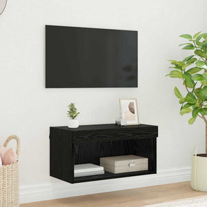 TV-Schrankset mit LED Eichen-Optik Schwarz