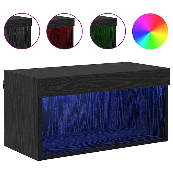 TV-Schrankset mit LED Eichen-Optik Schwarz