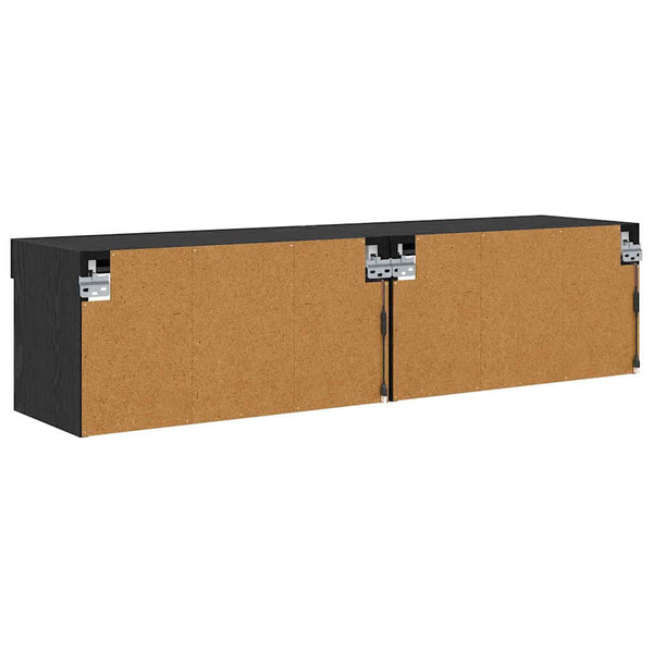 TV-Schrank Set 2-teilig Schwarz Eiche Optik