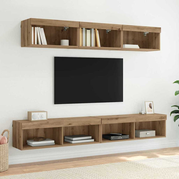 LED TV-Schrank Set Artisan Eiche