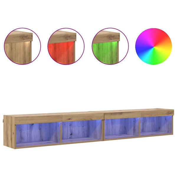 LED TV-Schrank Set Artisan Eiche