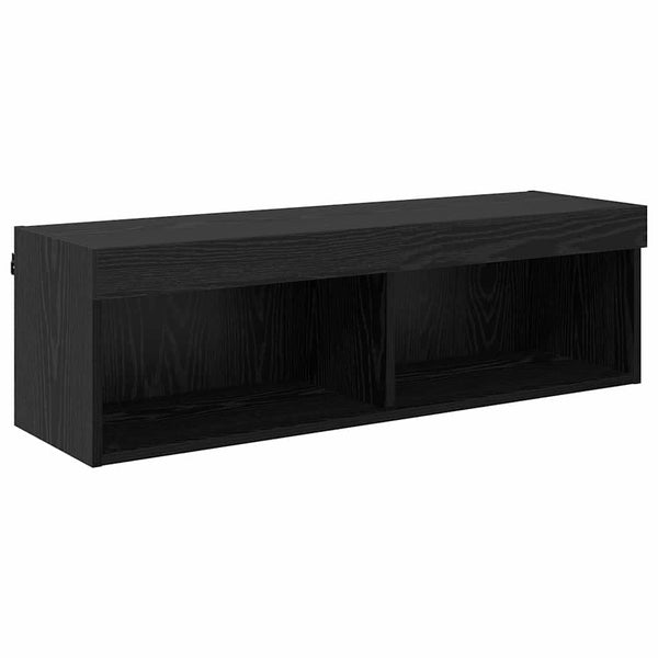 TV-Wandschrank mit LED, Schwarz Eiche