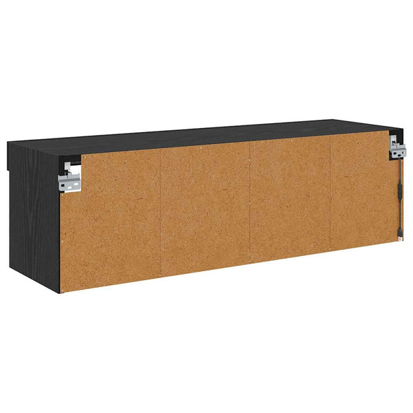 TV-Wandschrank mit LED, Schwarz Eiche