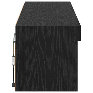 TV-Wandschrank mit LED, Schwarz Eiche