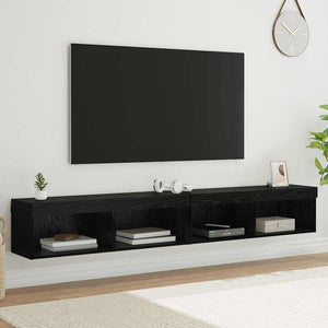 TV-Schrank Set 2tlg. Schwarz Eiche Optik 100cm