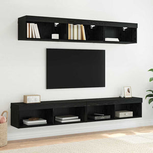 TV-Schrank Set 2tlg. Schwarz Eiche Optik 100cm