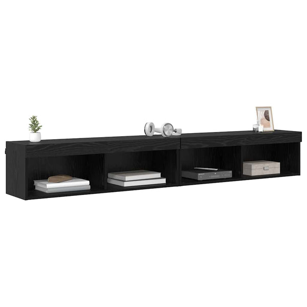 TV-Schrank Set 2tlg. Schwarz Eiche Optik 100cm