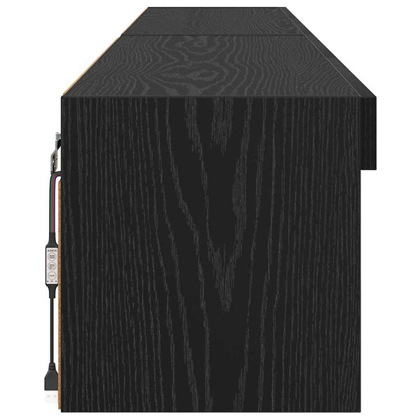 TV-Schrank Set 2tlg. Schwarz Eiche Optik 100cm