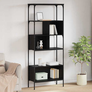 Bücherregal Schwarz Eichen-Optik 188,5 cm