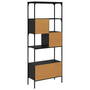 Bücherregal Schwarz Eichen-Optik 188,5 cm