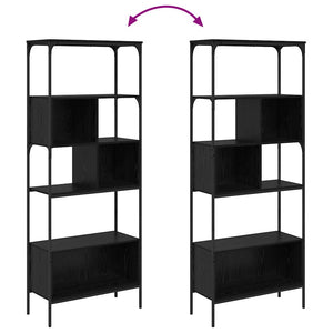 Bücherregal Schwarz Eichen-Optik 188,5 cm