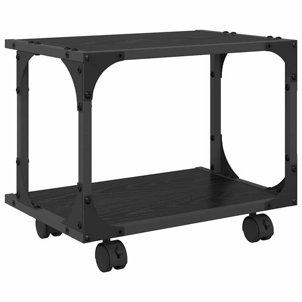 Druckerständer Schwarz Eichen-Optik