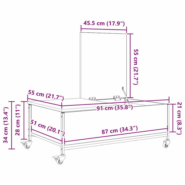 Couchtisch Altholz 91x55 cm