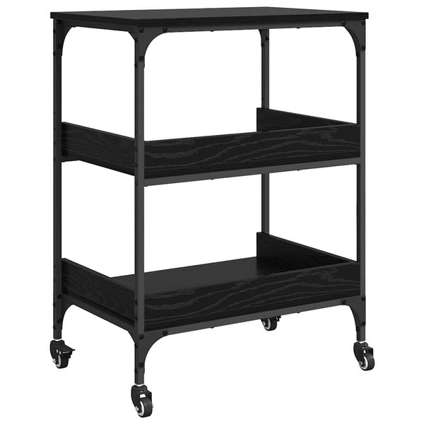 Küchentrolley Schwarz Eichenoptik 60cm
