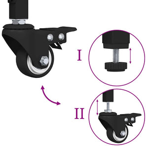 Küchentrolley Schwarz Eichenoptik 60cm