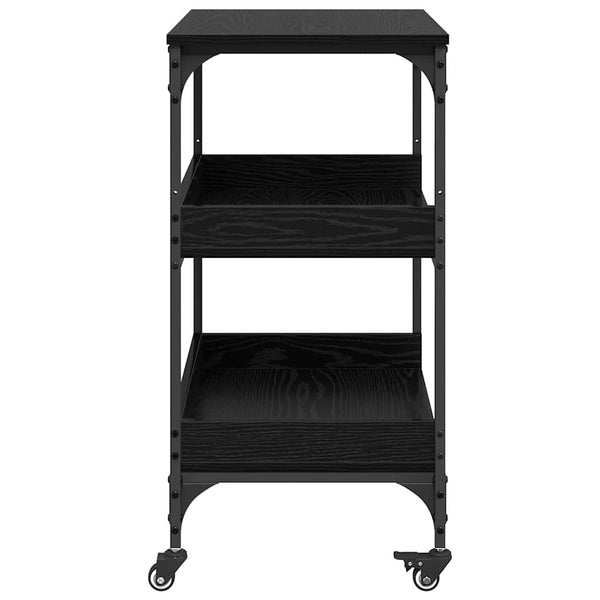 Küchentrolley Schwarz Eichenoptik 60cm