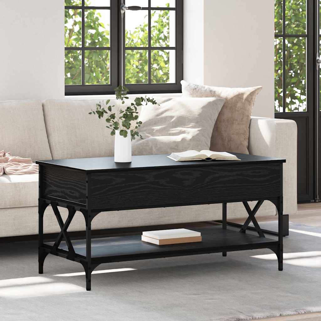 Couchtisch Schwarz Eichenoptik 100x50 cm