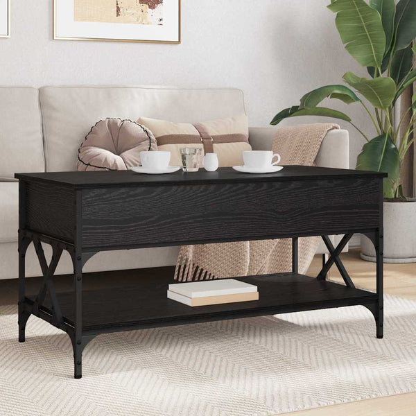 Couchtisch Schwarz Eichenoptik 100x50 cm