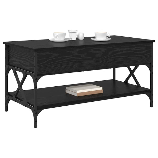 Couchtisch Schwarz Eichenoptik 100x50 cm
