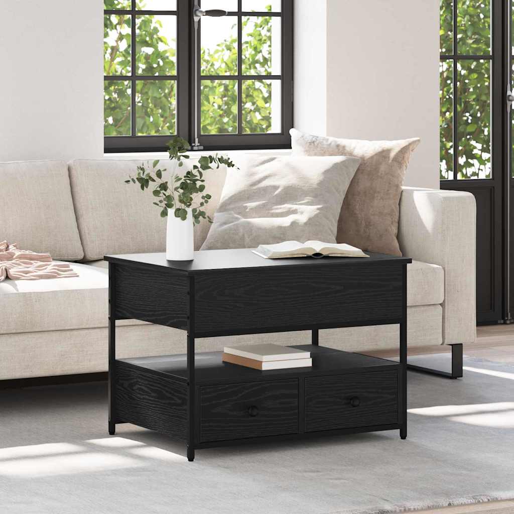 Schwarzer Couchtisch Eichenoptik