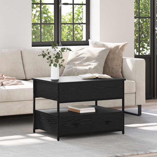 Schwarzer Couchtisch Eichenoptik