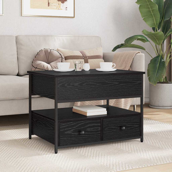 Schwarzer Couchtisch Eichenoptik