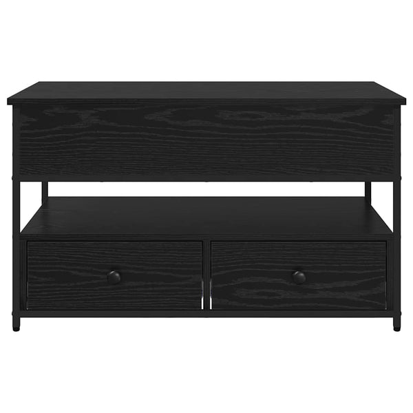 Schwarzer Couchtisch Eichenoptik 85 cm