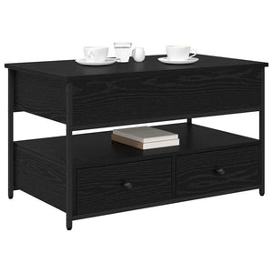 Schwarzer Couchtisch Eichenoptik 85 cm