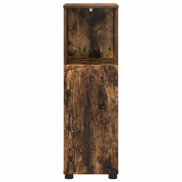 vidaXL Bathroom Cabinet with Door Smoked Oak 30 x 35 x 95 cm