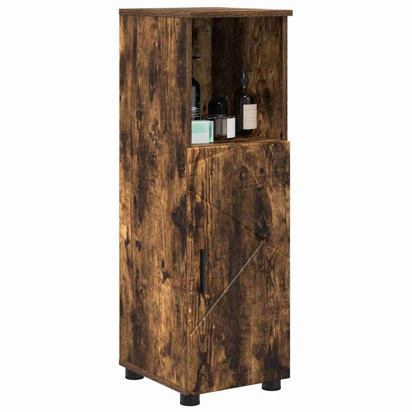 vidaXL Bathroom Cabinet with Door Smoked Oak 30 x 35 x 95 cm