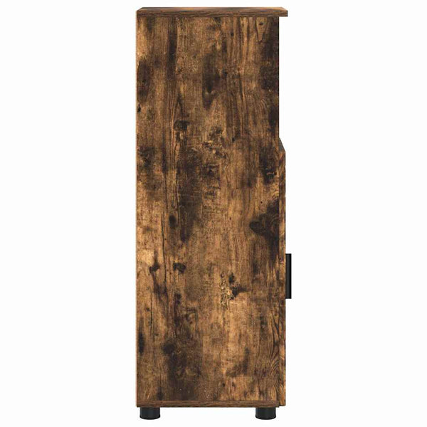 vidaXL Bathroom Cabinet with Door Smoked Oak 30 x 35 x 95 cm