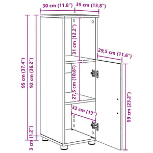 Badezimmerschrank Artisan Eiche 30x35x95cm
