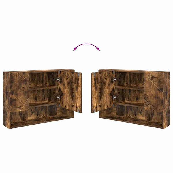 Spiegelschrank Geräucherte Eiche 80cm