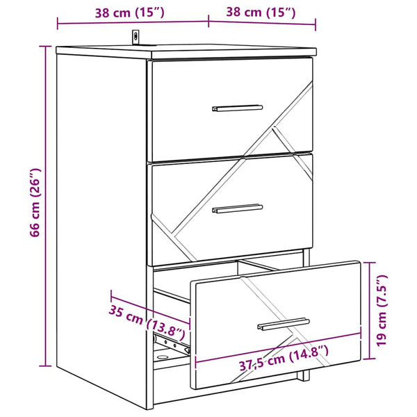 Nachttisch Sonoma-Eiche 38x38x66cm