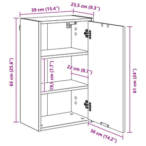 Badezimmerschrank Geräucherte Eiche 39x23,5x65cm
