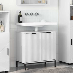 vidaXL Bathroom Sink Cabinet with Storage High Gloss White