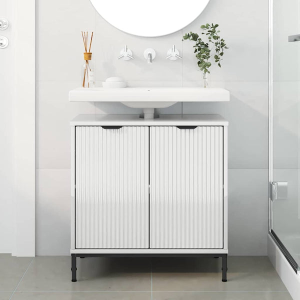 vidaXL Bathroom Sink Cabinet with Storage High Gloss White