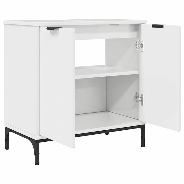 vidaXL Bathroom Sink Cabinet with Storage High Gloss White