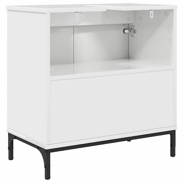 vidaXL Bathroom Sink Cabinet with Storage High Gloss White