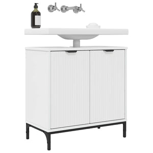 vidaXL Bathroom Sink Cabinet with Storage High Gloss White