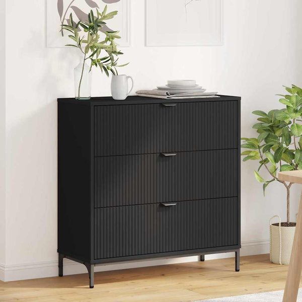 vidaXL Sideboard Black 79.5 x 33 x 82 cm Engineered Wood