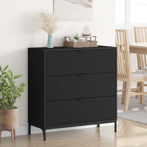 vidaXL Sideboard Black 79.5 x 33 x 82 cm Engineered Wood